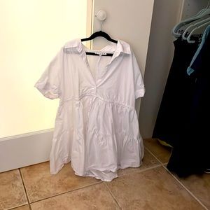 White cotton babydoll style dress brand new